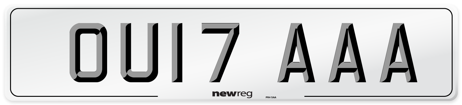 OU17 AAA Number Plate from New Reg